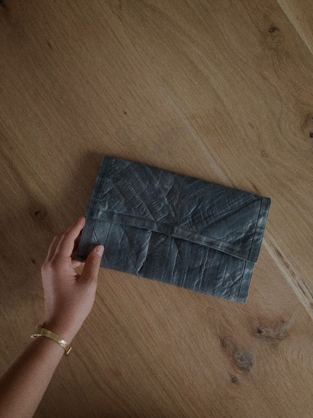 Vintage Steel Blue Clutch